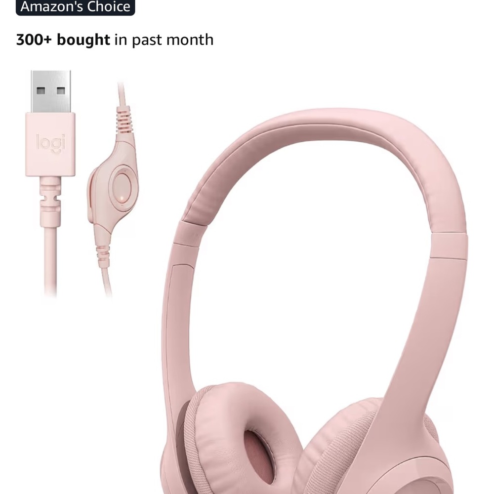 Logitech Rose USB Wired Headphones